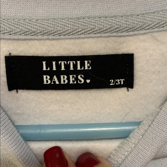 Brunette The Label NWT country girl, little babes 2/3T blue sweatshirt - Picture 3 of 4